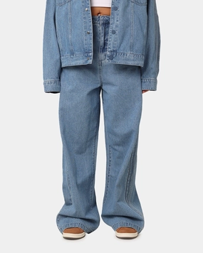 Adidas X KSENIASCHNAIDER Women's 3-Stripe Jeans Light Denim