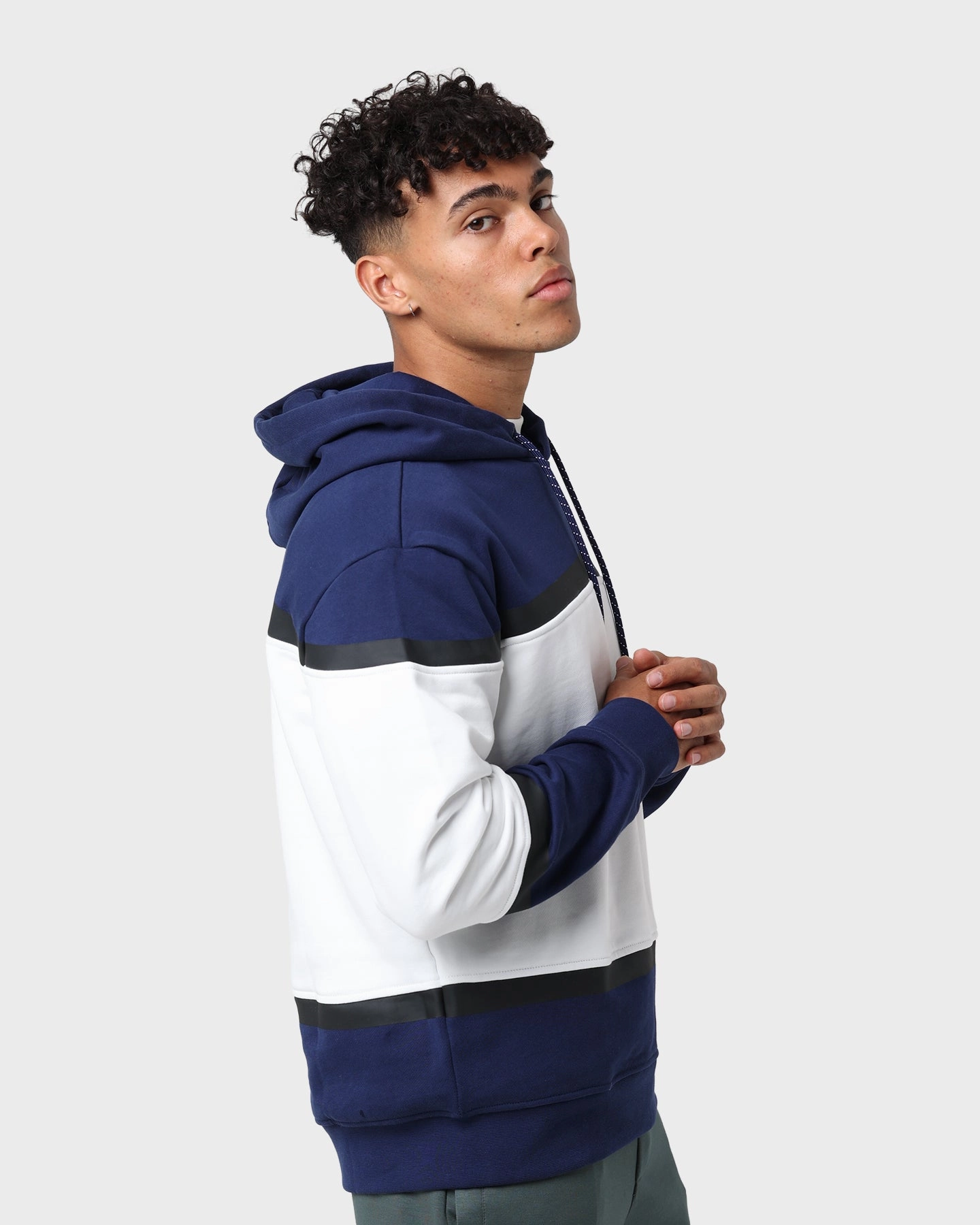 Armani Exchange Felpa Hoodie Medieval Blue/Off White
