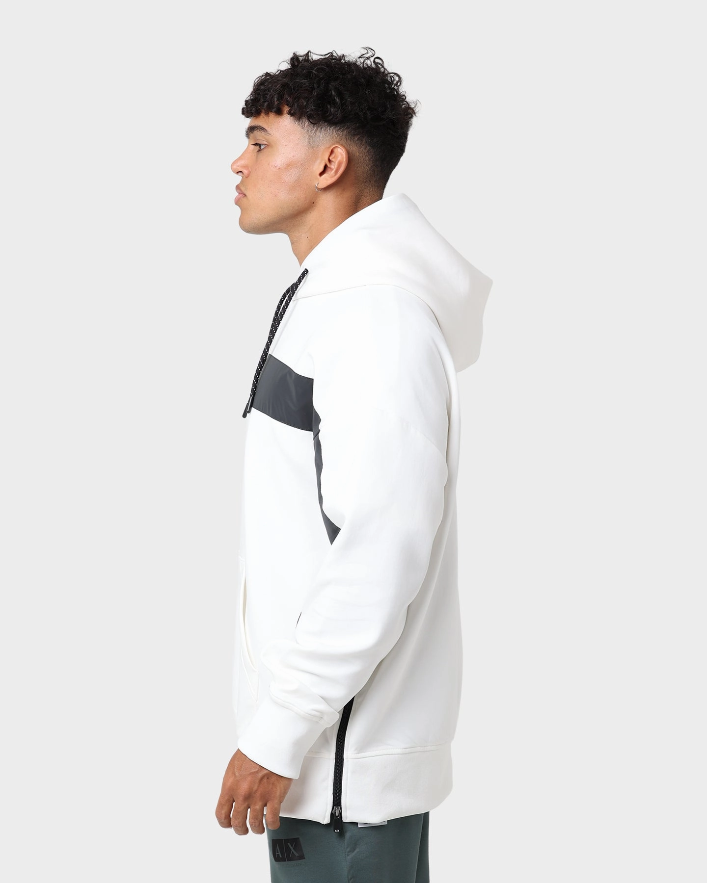 Armani Exchange Felpa Hoodie Off White/Reflective