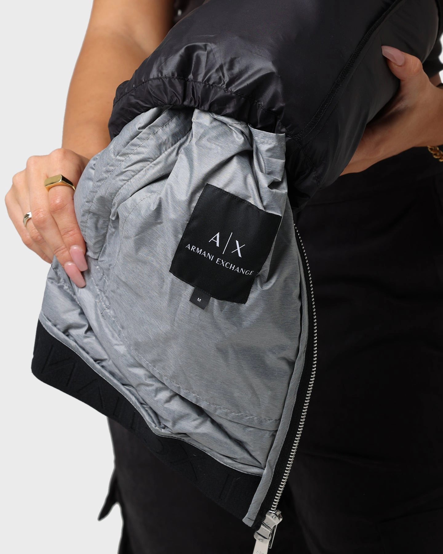 Armani Exchange Giacca Piumino Padded Down Jacket Black/Melange Grey