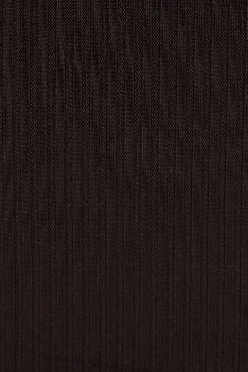 Black Rib Bodysuit Keyhole Detail