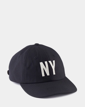 Black Twill 'NY' Field Cap