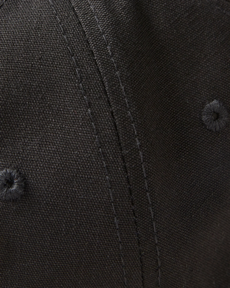 Black Twill Cursive 'Det' Field Cap