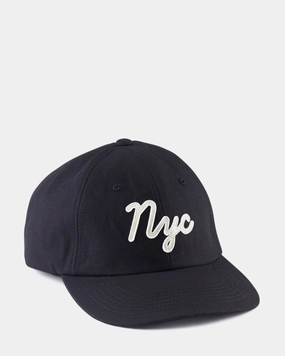 Black Twill Cursive 'Nyc' Field Cap