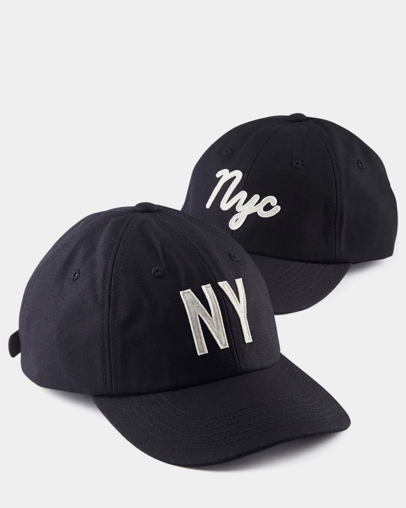 Black Twill Cursive 'Nyc' Field Cap