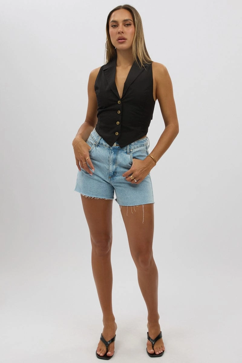 Black Vest Tie Back