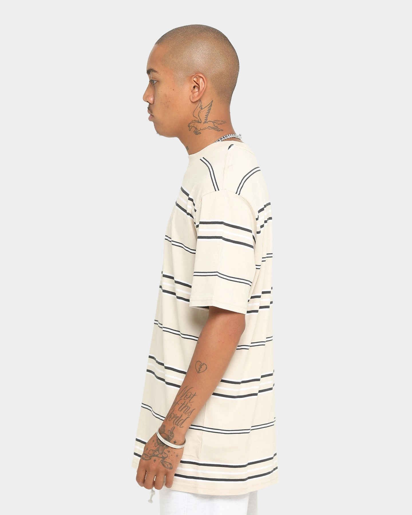 Brixton Hilt Shield Short Sleeve Knit T-Shirt Cream