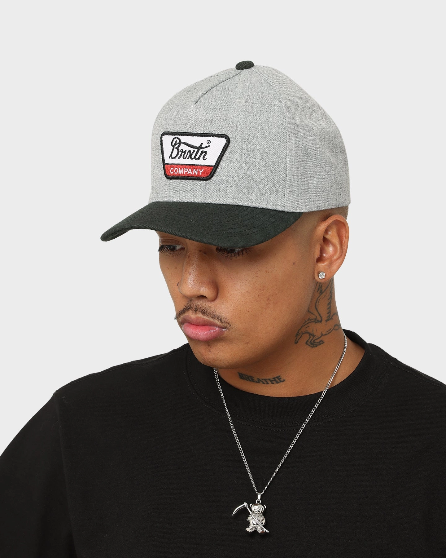 Brixton Linwood C MP Snapback Heather Grey/Black