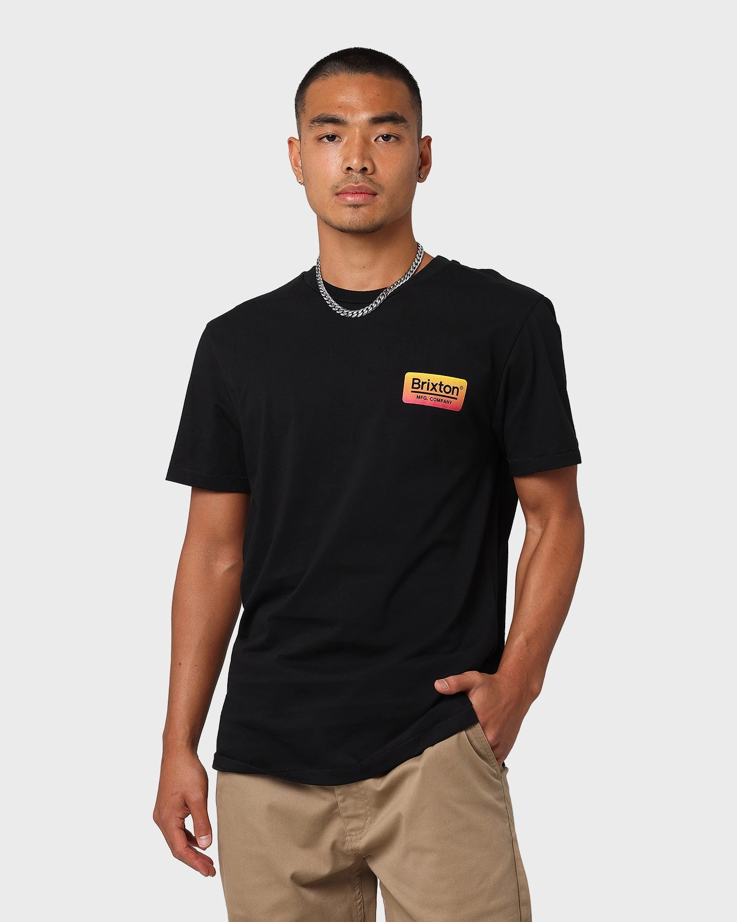 Brixton Palmer Short Sleeve T-Shirt Black/Yellow/Red
