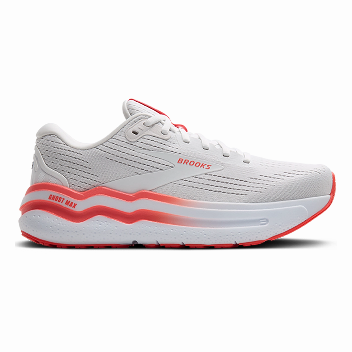 Brooks Ghost Max 2 - White - Hot Coral