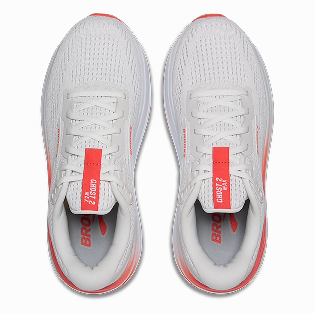 Brooks Ghost Max 2 - White - Hot Coral