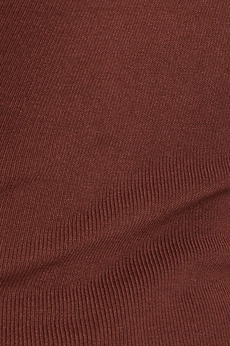 Brown Knit Top Sleeveless