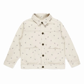 Denim Chore Coat - Blue Daisy - Natural - FINAL SALE
