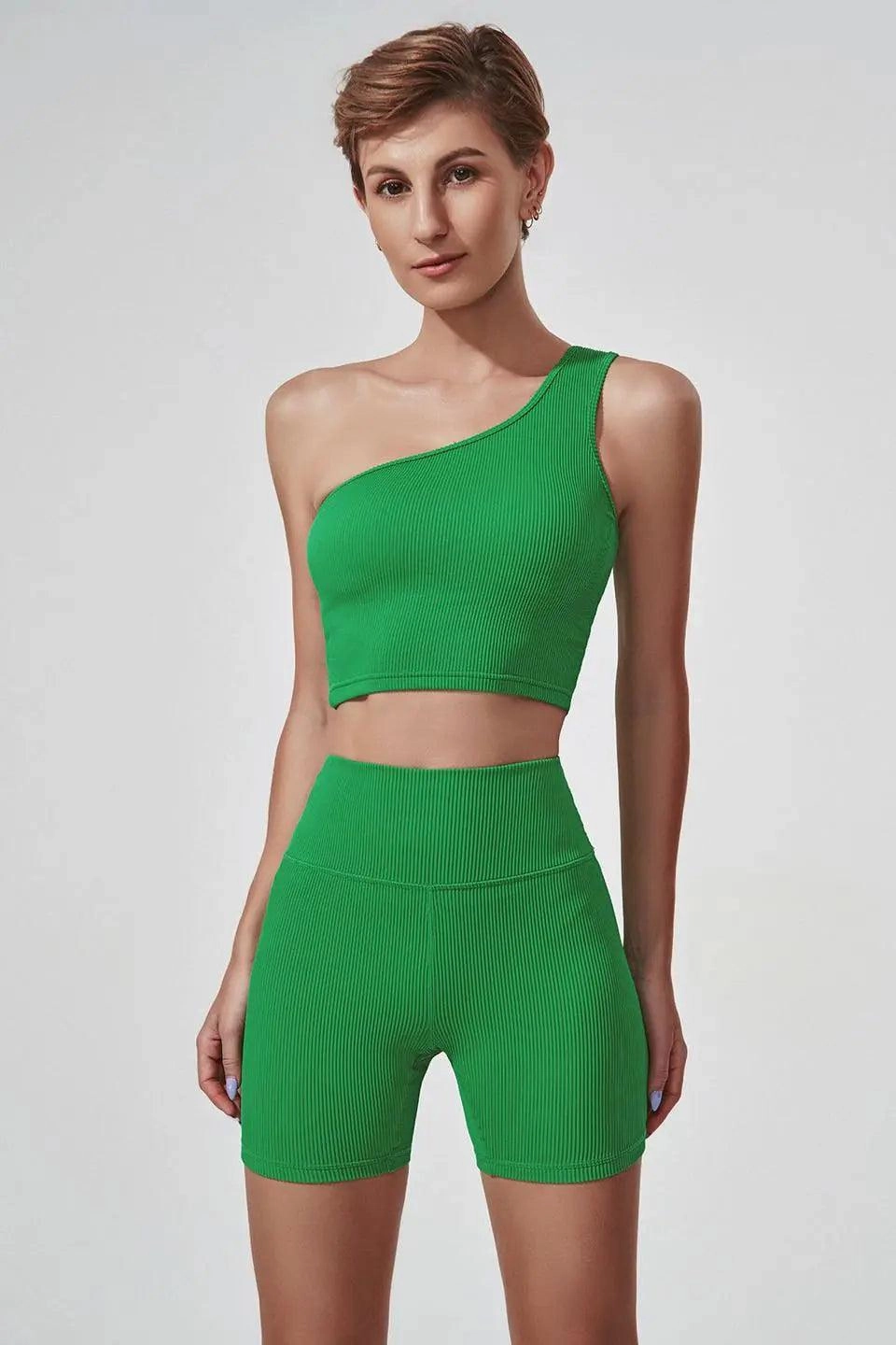 Elite Ribbed Bikershort - Fern Green