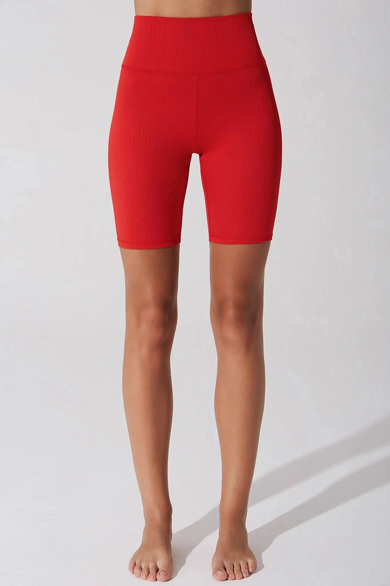 Elite Ribbed Bikershort - Savvy Red
