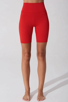 Elite Ribbed Bikershort - Savvy Red