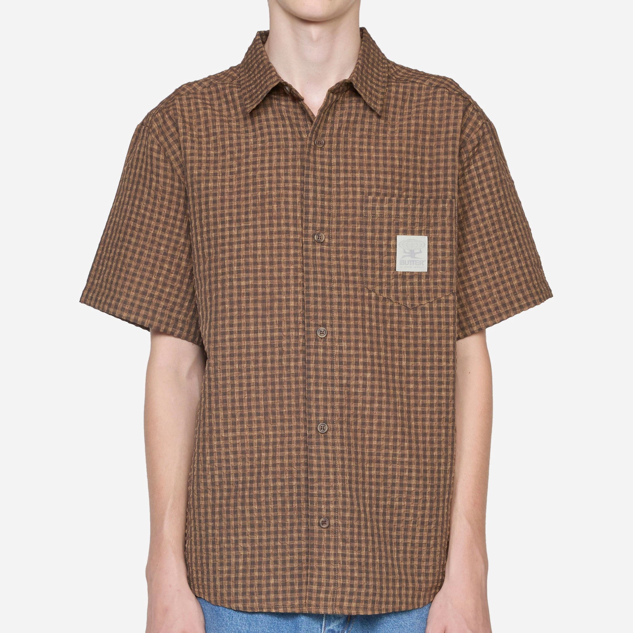 Equipment Short Sleeve Shirt Brown