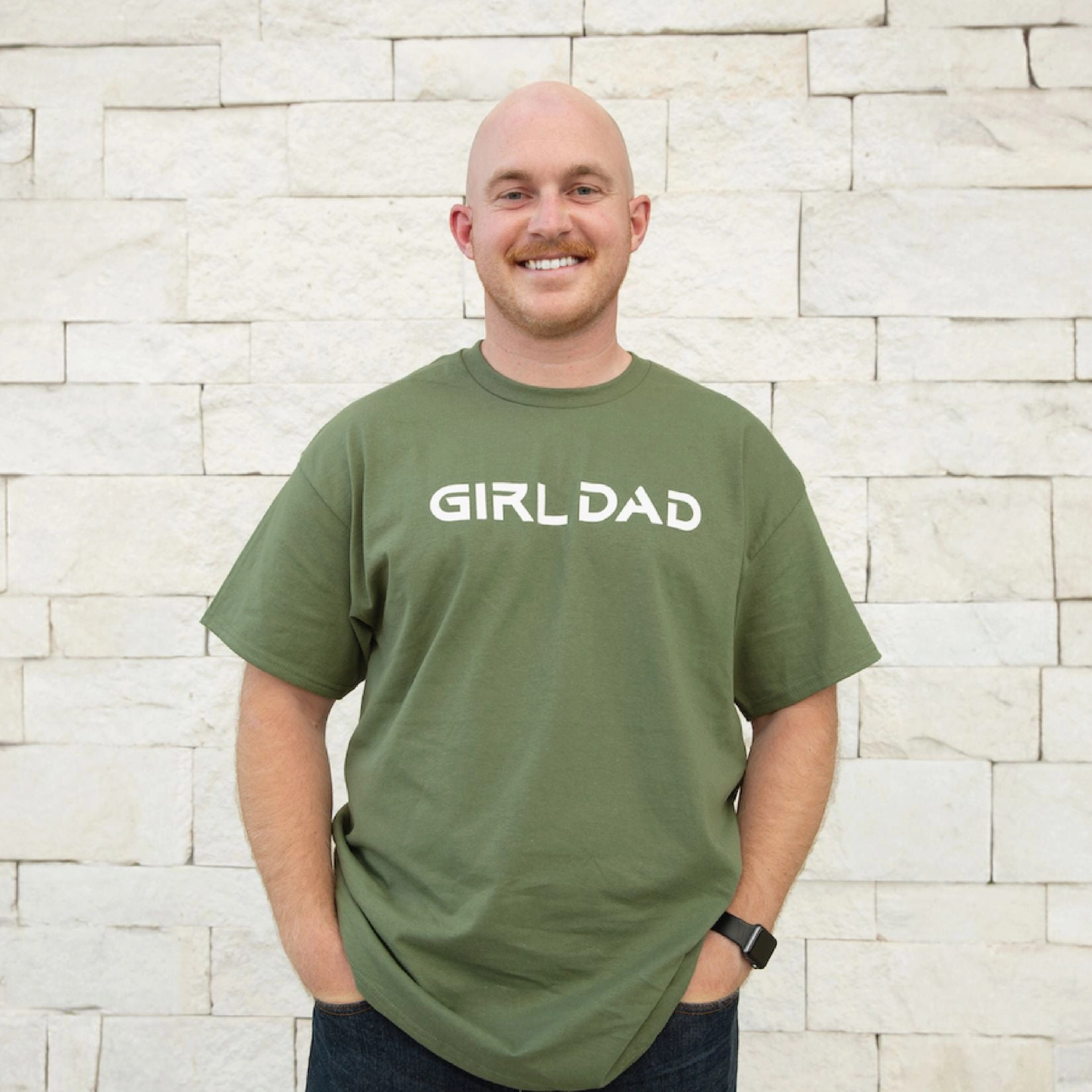 Girl Dad Tee Shirt - Military Green