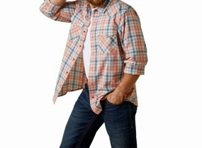 Hantioch Retro Fit Shirt In Faded Brick