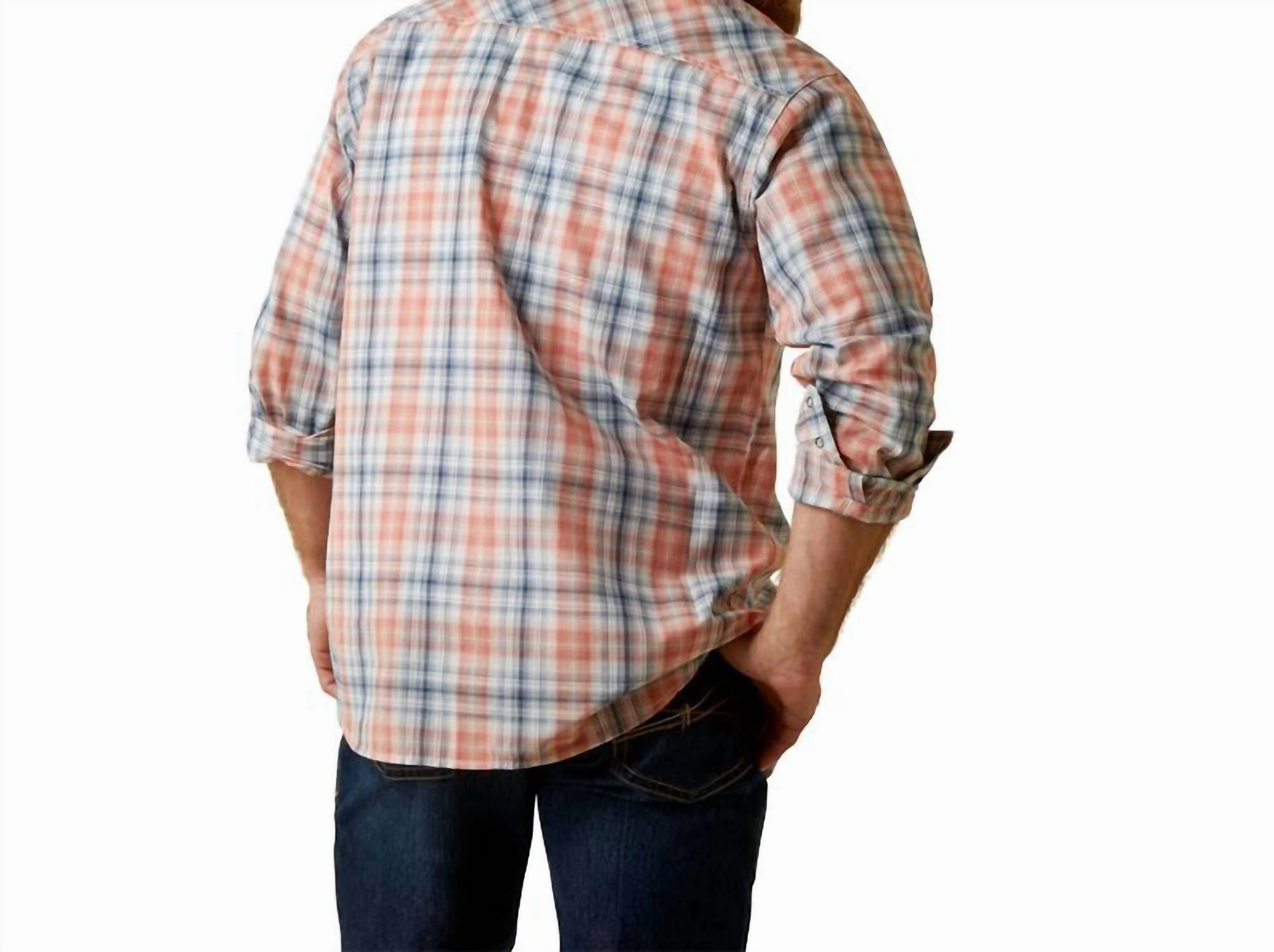 Hantioch Retro Fit Shirt In Faded Brick