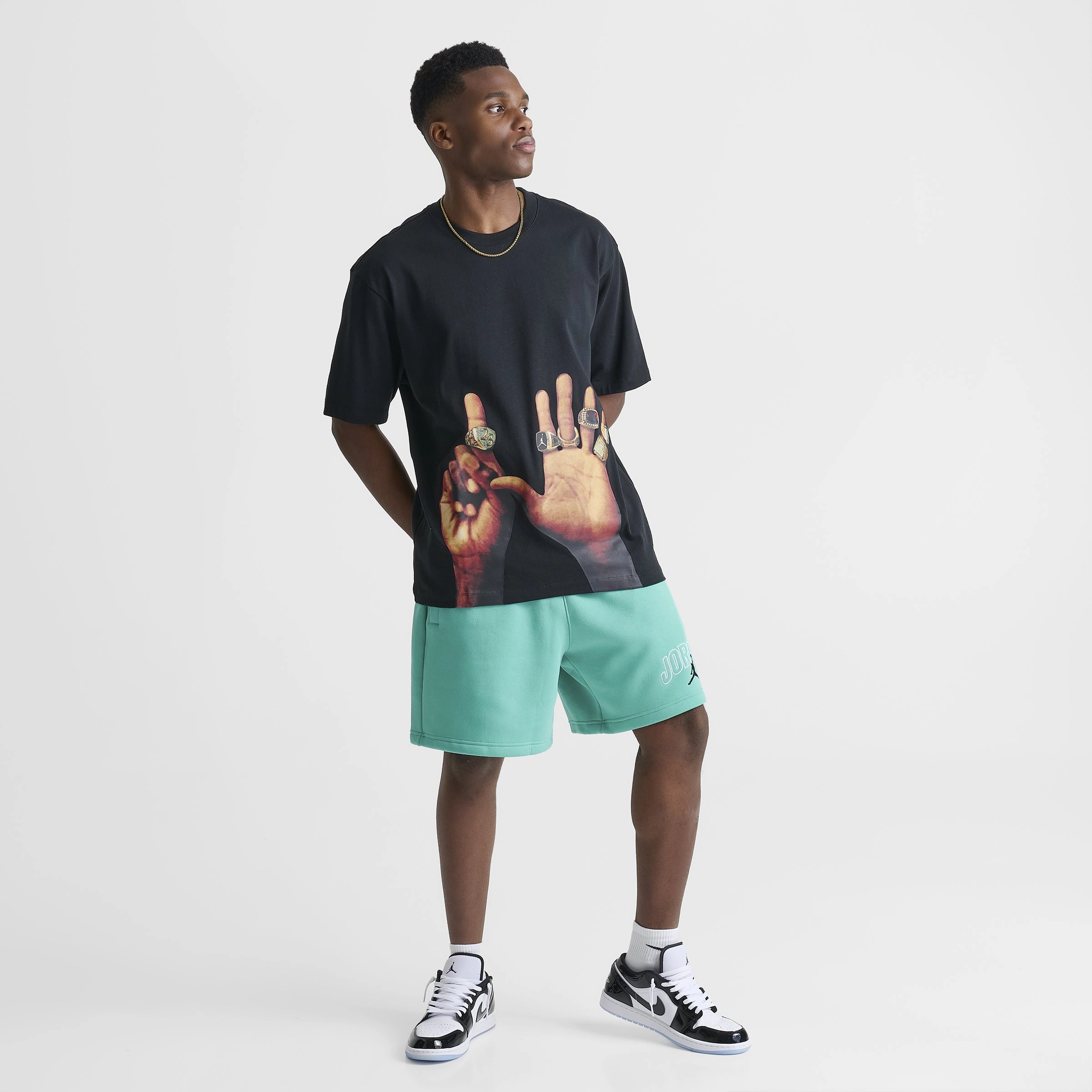 Jordan Brooklyn Graphic Short Washed Teal / Black