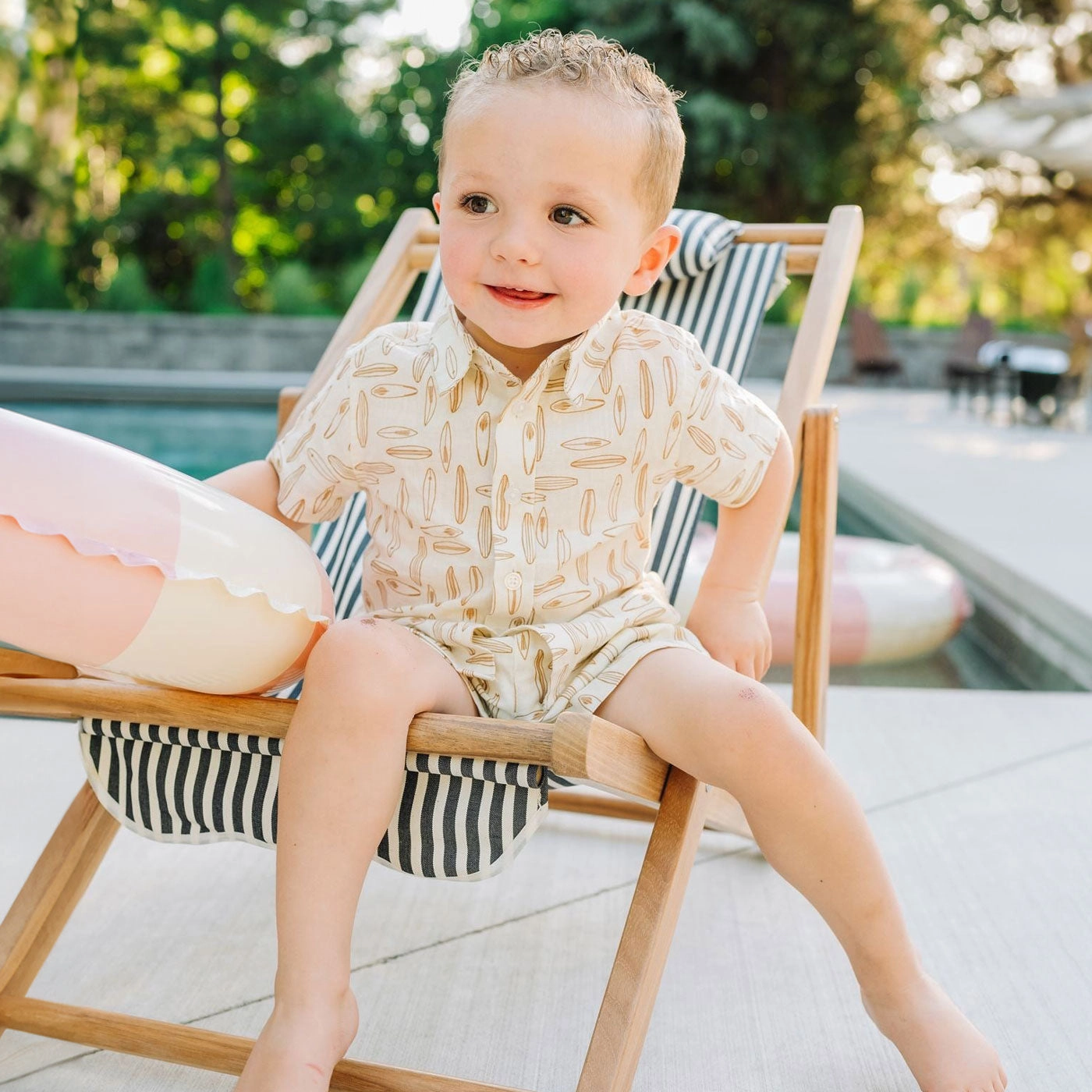 Linen Button Up Shirt - Surfboard
