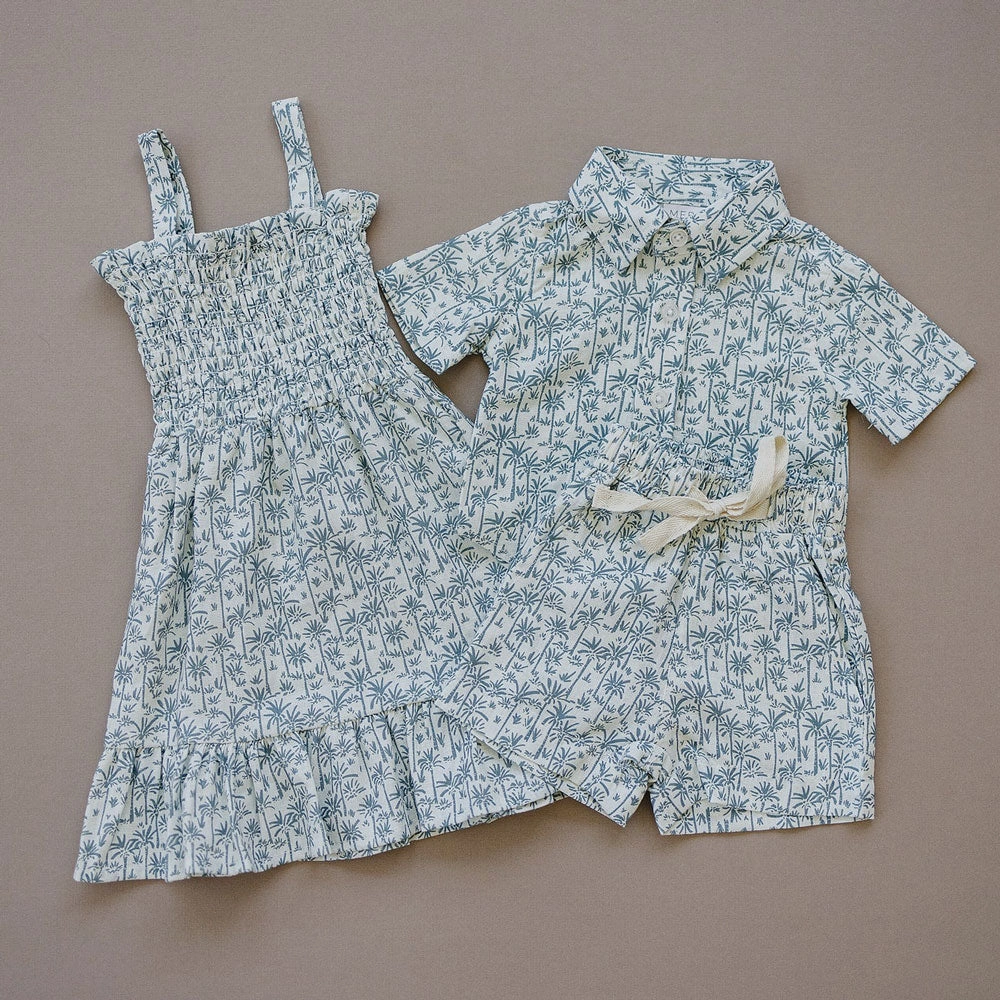Linen Dress - Palm Tree
