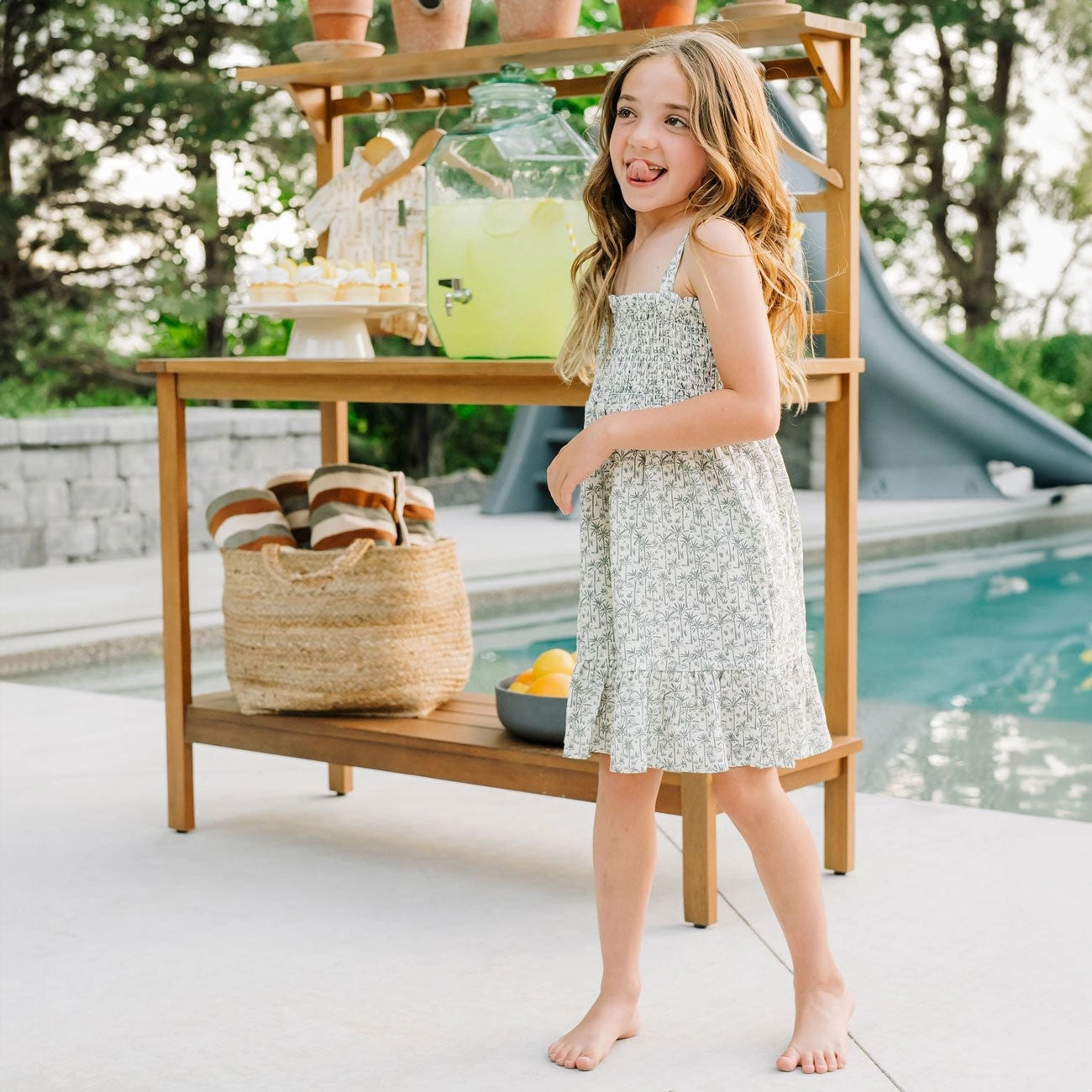 Linen Dress - Palm Tree