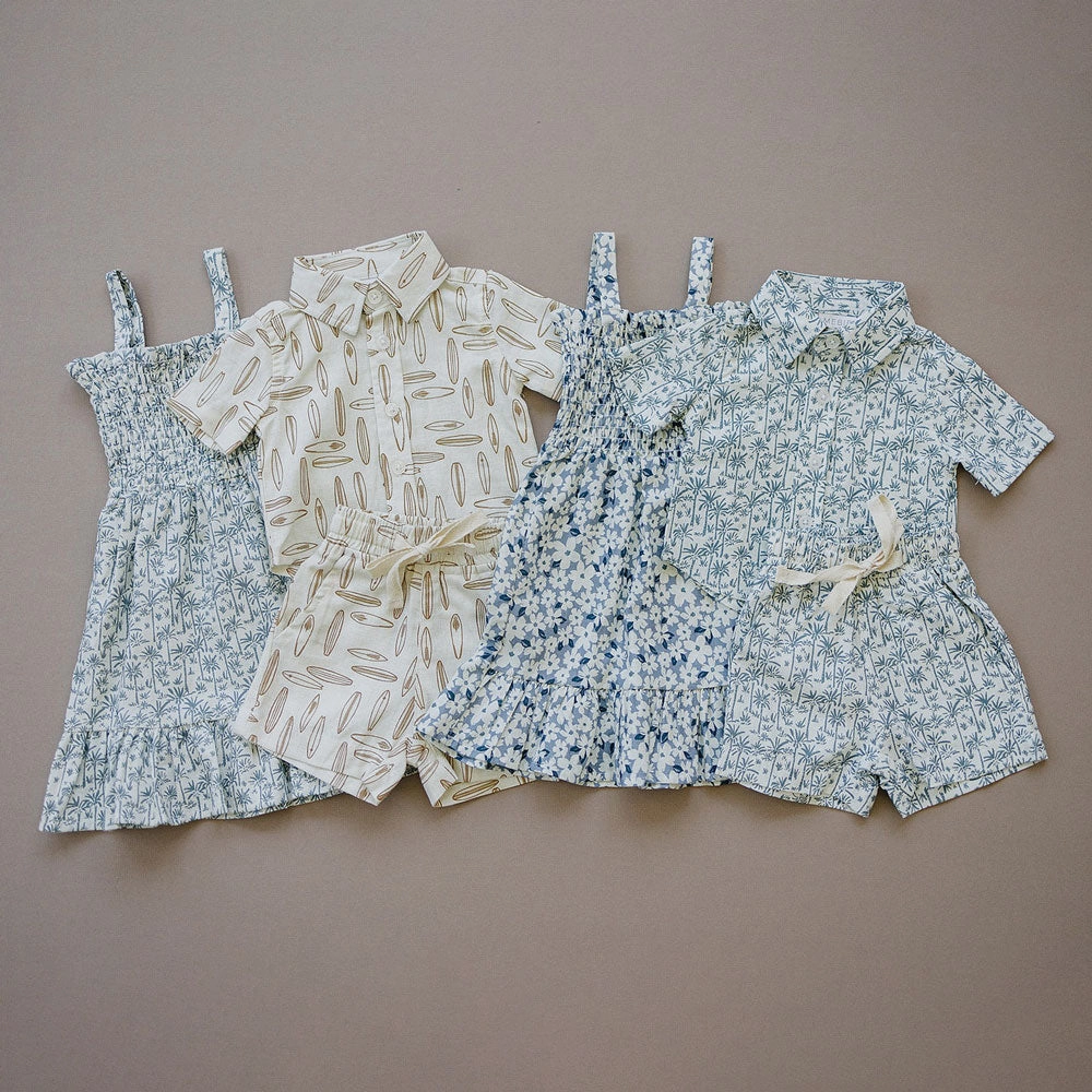 Linen Dress - Palm Tree