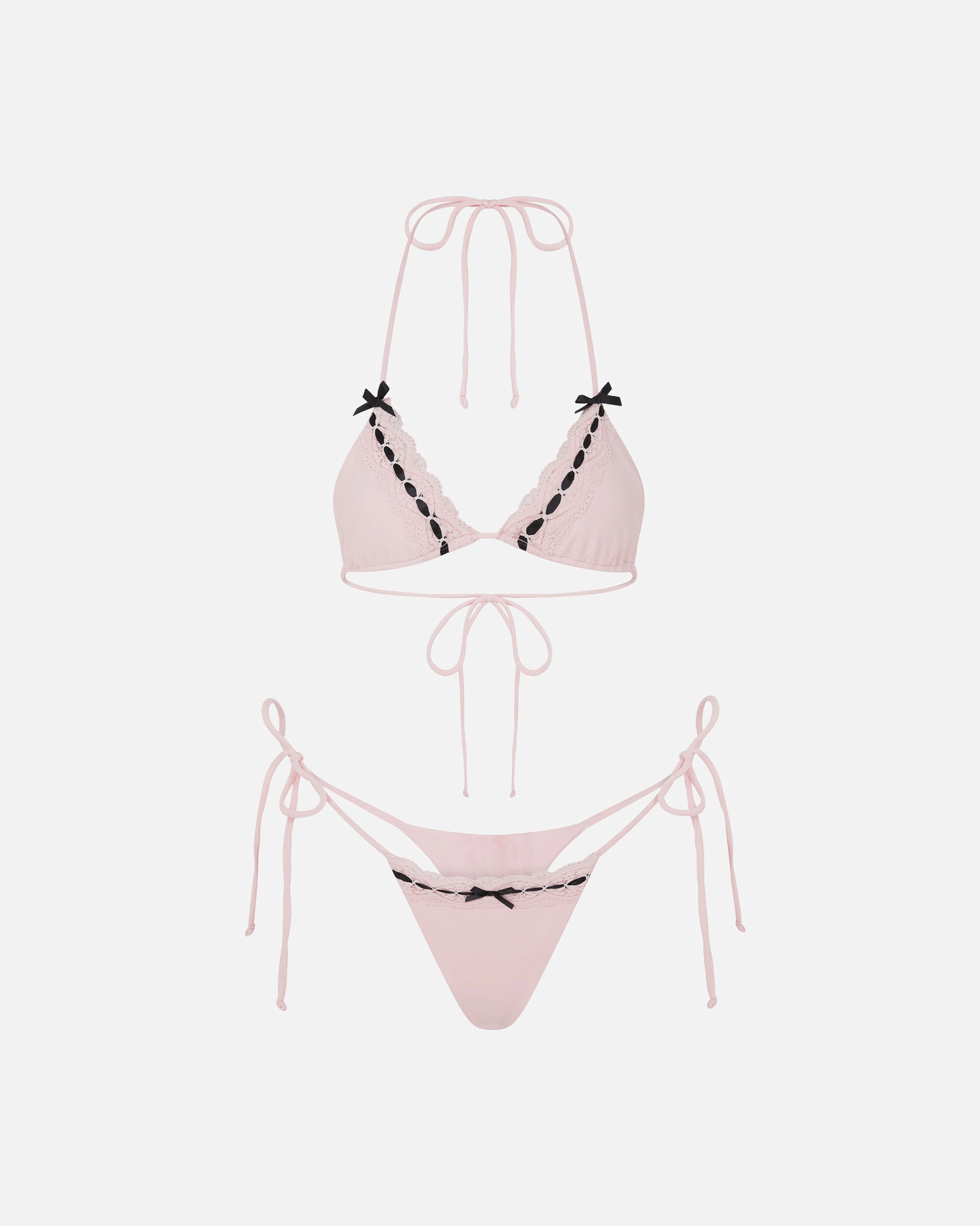 Lingerie Bikini Baby Pink / Black
