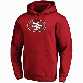 Men's 49ers Primary Logo Fitted Pullover Hoodie