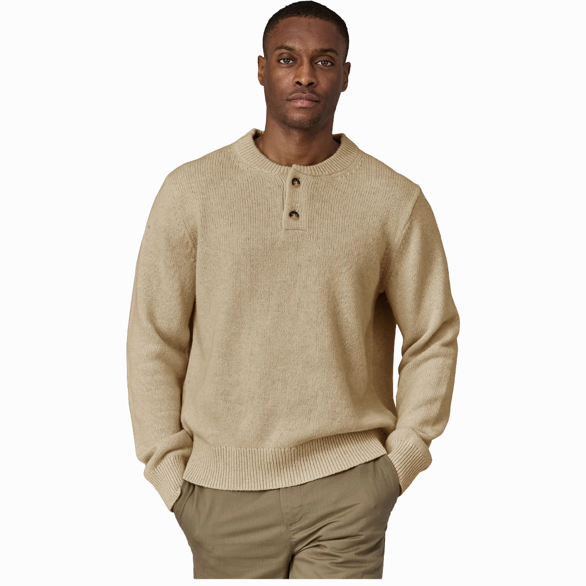 Men's Recycled Wool-Blend Buttoned Sweater