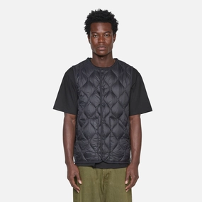 Military Crew Neck Soft Shell Down Vest Black