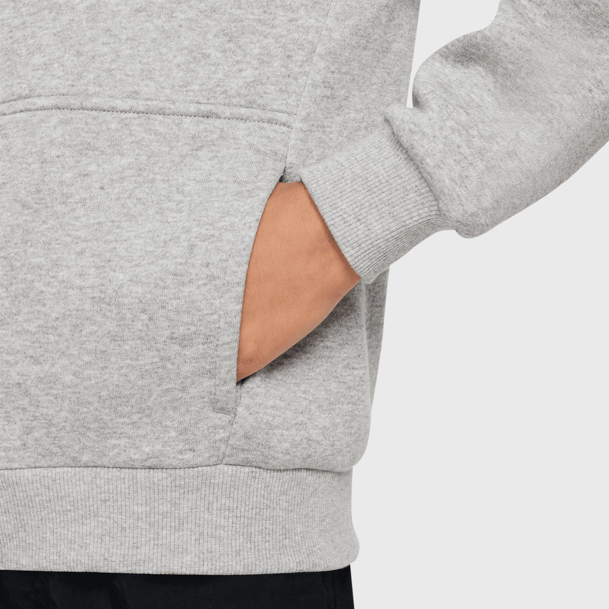 Nike Sportswear Club Fleece Juniors' Full Zip Hoodie Dark Grey Heather / Base Grey - White