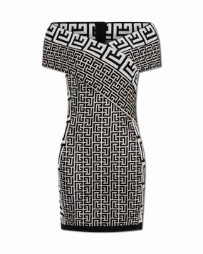 Off-Shoulder Monogram Knit Mini Dress