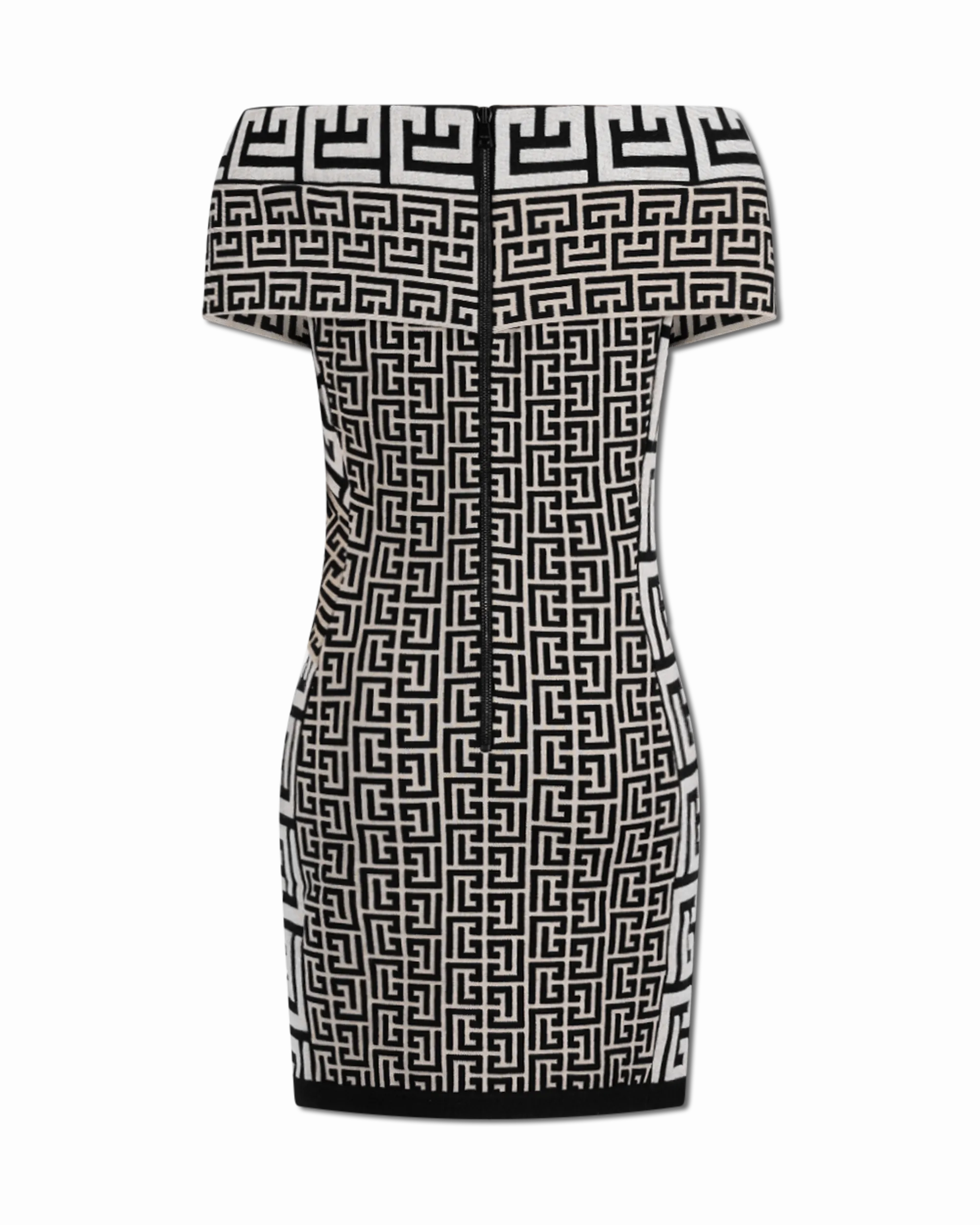 Off-Shoulder Monogram Knit Mini Dress