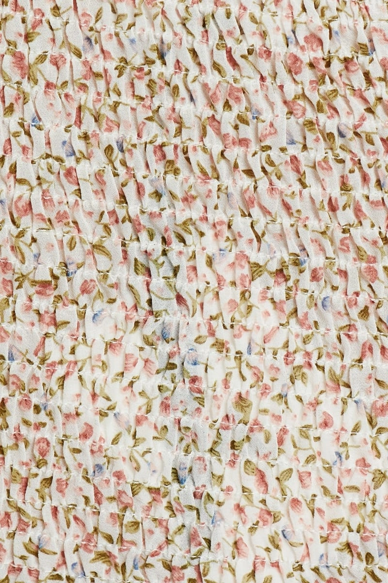 Print Rouching Crop Top