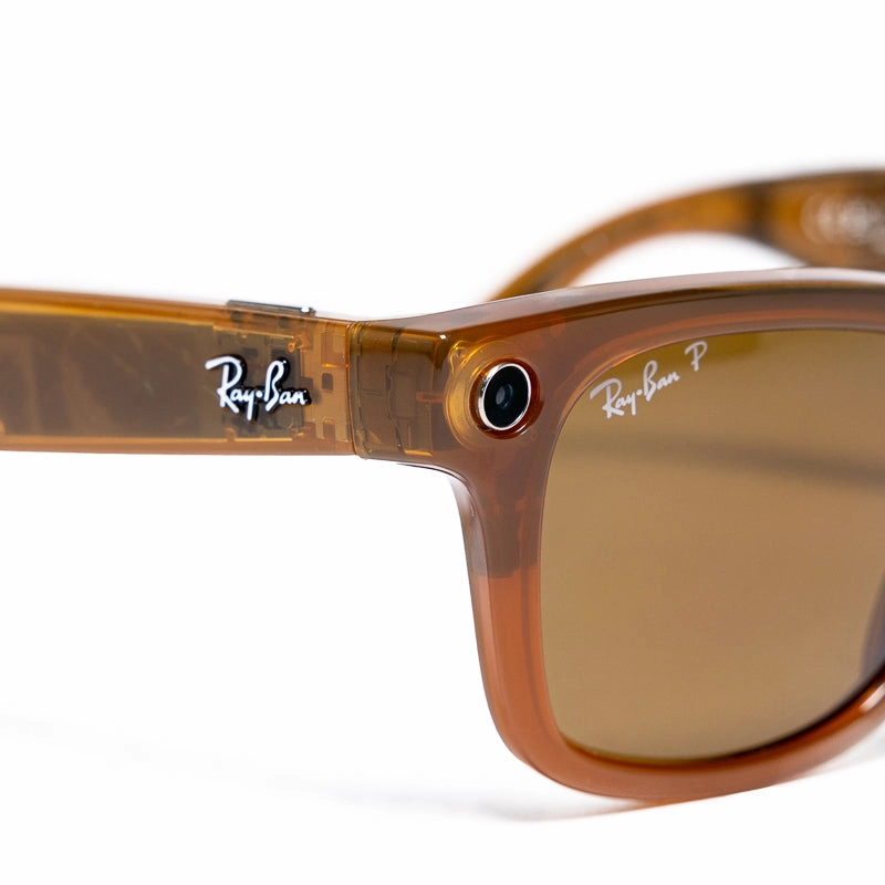 Ray-Ban Wayfarer Meta - Shiny Caramel/Polar Brown