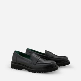 Richee Penny Loafer Black Nappa Leather