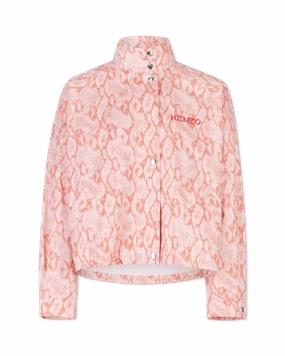 Snakeskin Printed Blouson Jacket