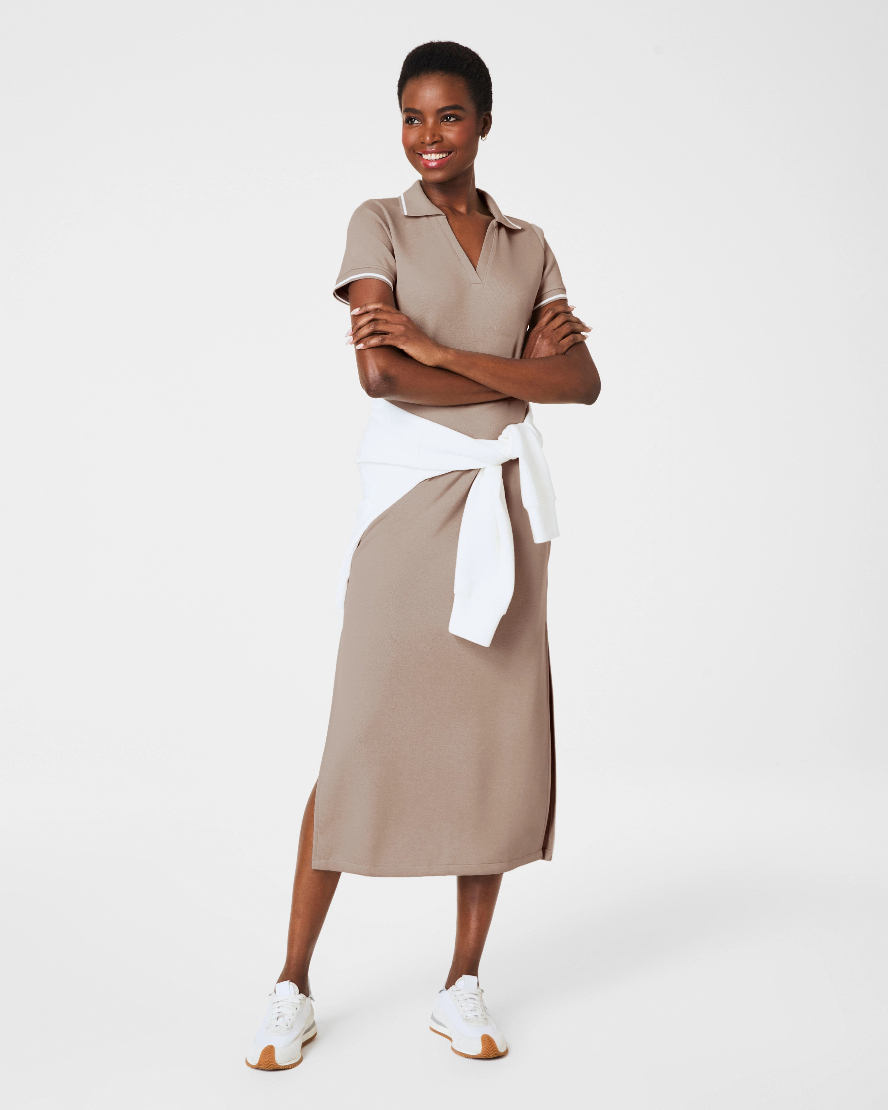 SPANX® AirEssentials Pique Polo Midi Dress