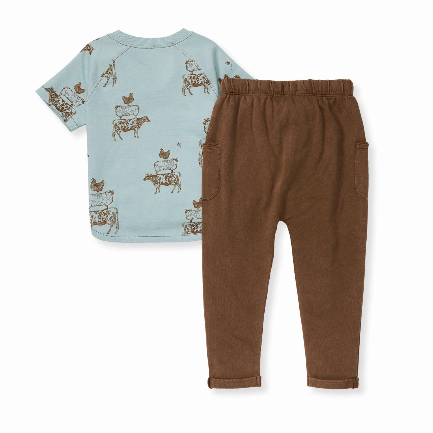Stacked Farm Animals Shirt and Pant Set - Rainfall