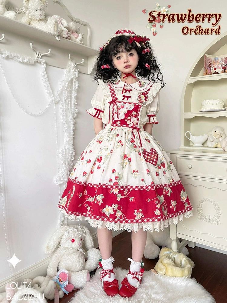 Strawberry Orchard Detachable Apron Skirt