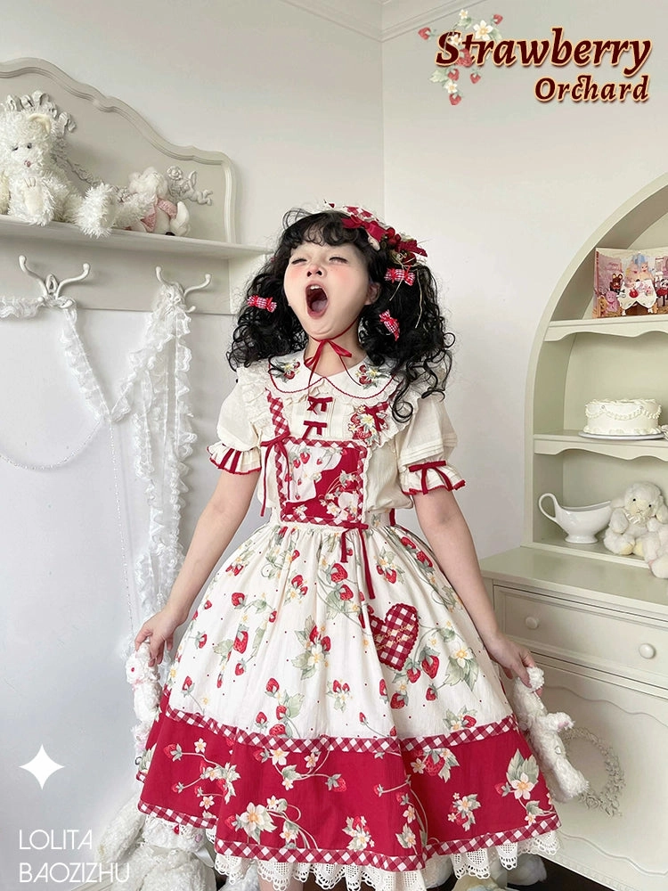 Strawberry Orchard Detachable Apron Skirt