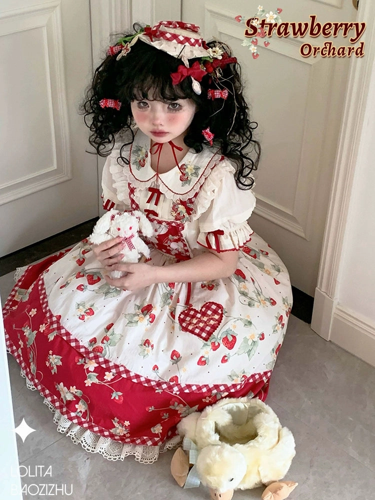Strawberry Orchard Detachable Apron Skirt