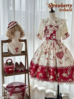 Strawberry Orchard Detachable Apron Skirt