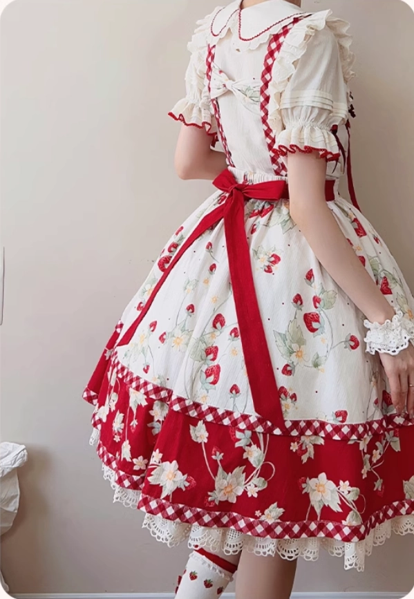 Strawberry Orchard Detachable Apron Skirt