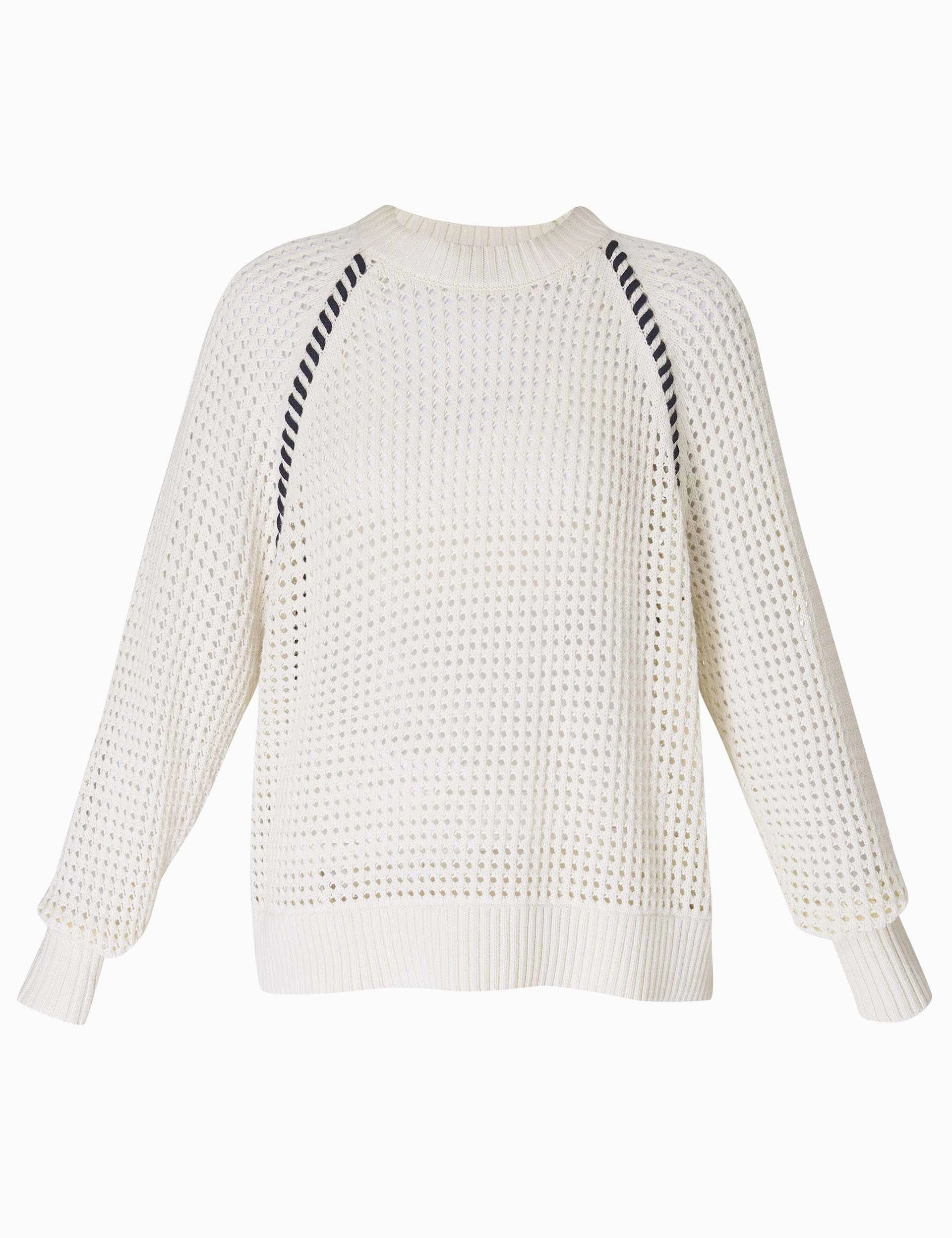 Tides High Whipstitch Jumper - Lily White
