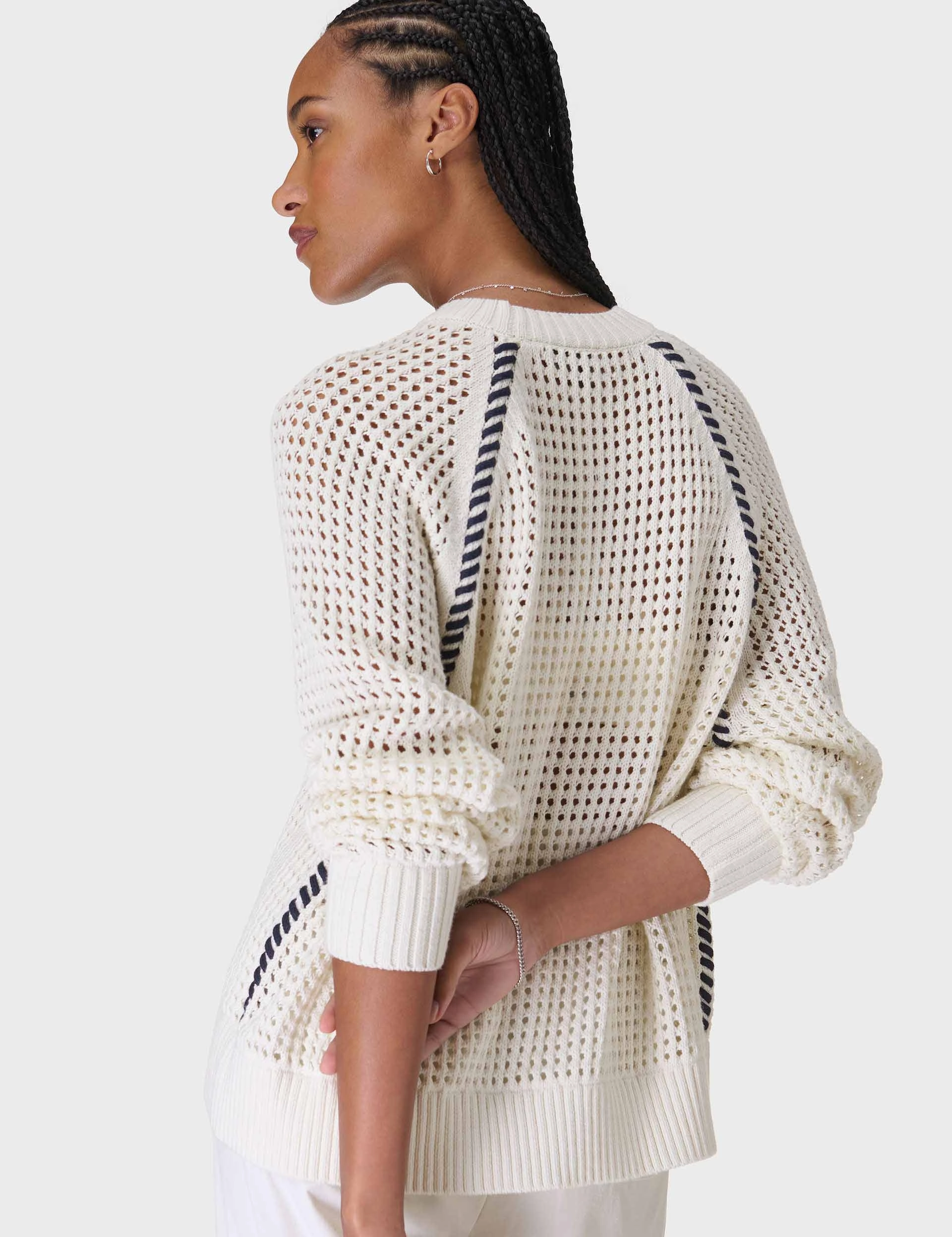 Tides High Whipstitch Jumper - Lily White