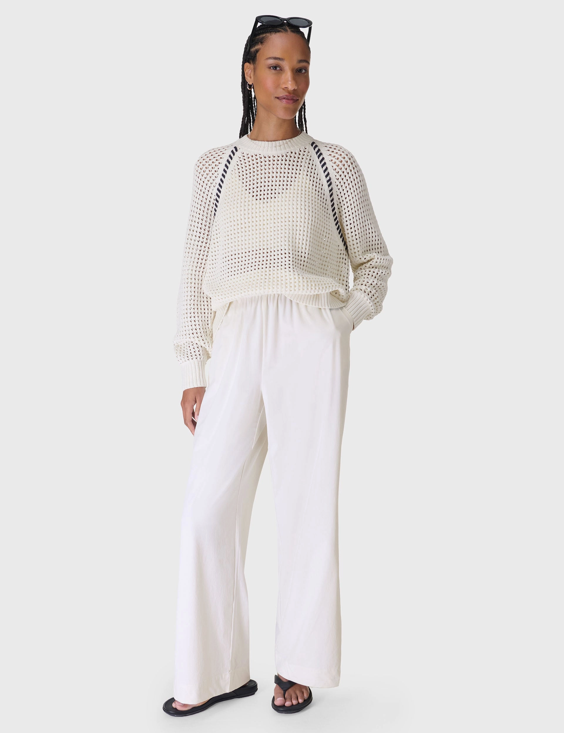 Tides High Whipstitch Jumper - Lily White
